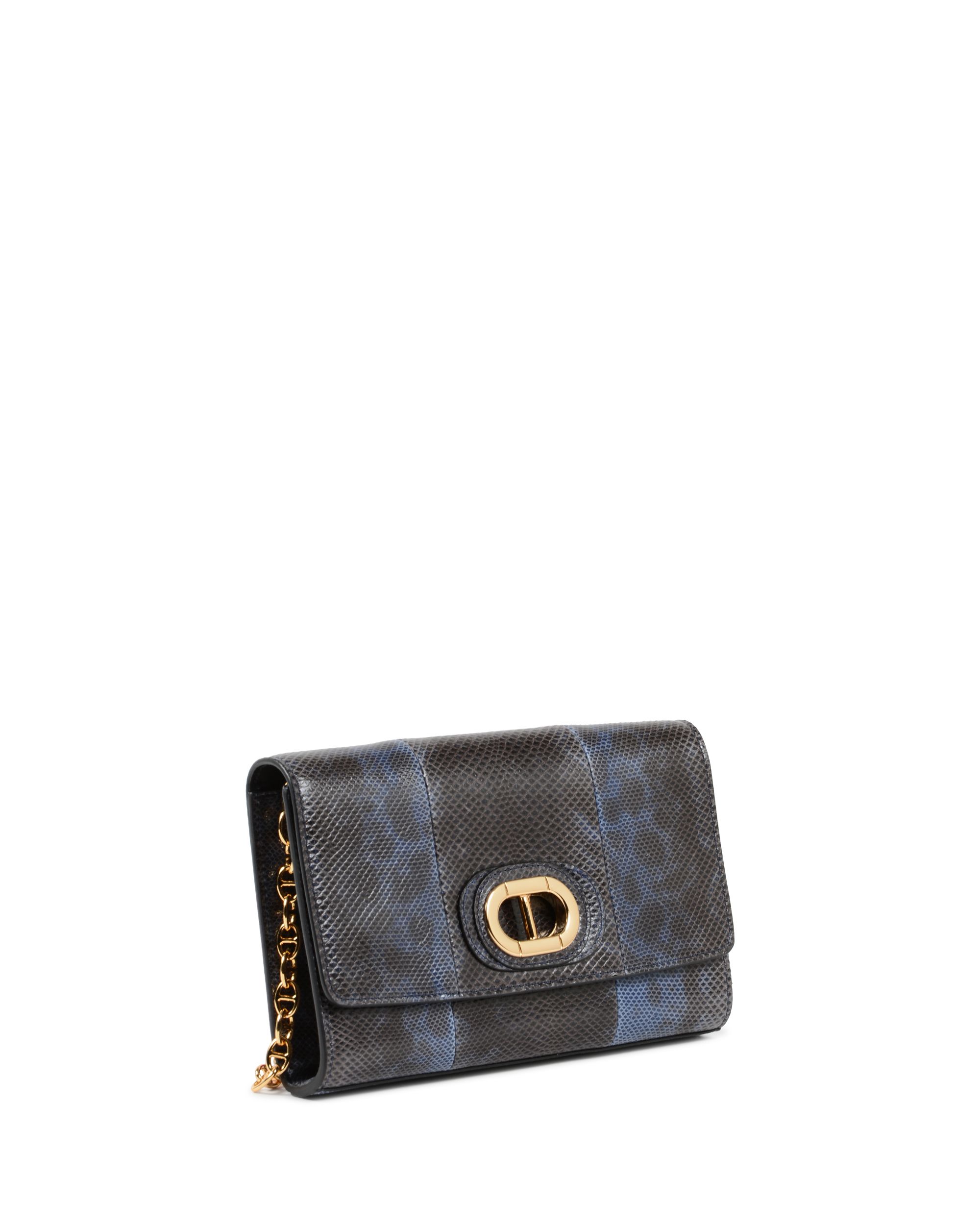 PB03 CLUTCH SMALL PITONE BLUE DENIM