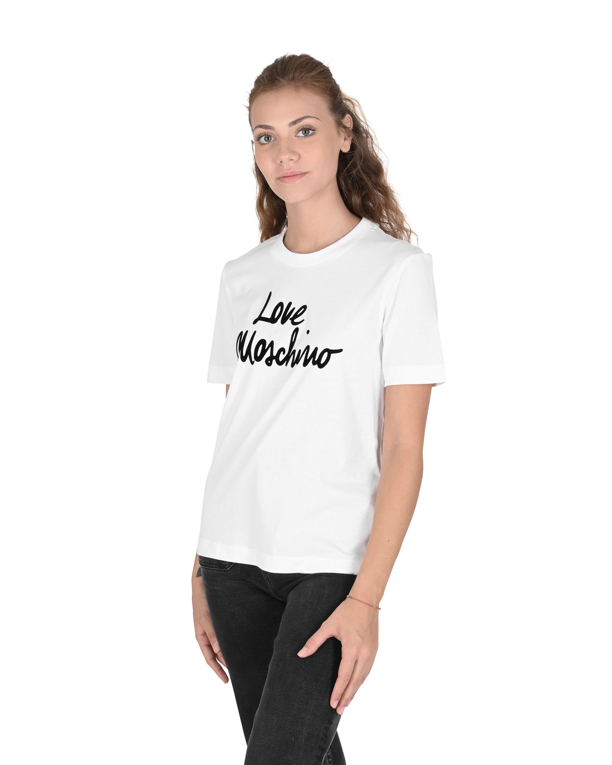 Love moschino white t shirt best sale